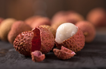 close-up of fresh lychee