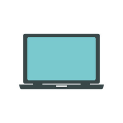 laptop computer device icon over white background. colorful design. vector illustration