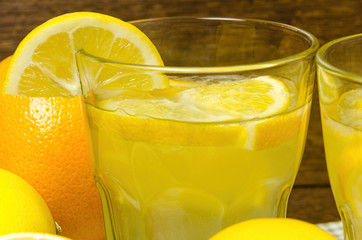 delicious and juicy lemonade, full of useful vitamins