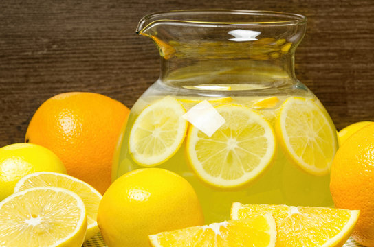 delicious and juicy lemonade, full of useful vitamins