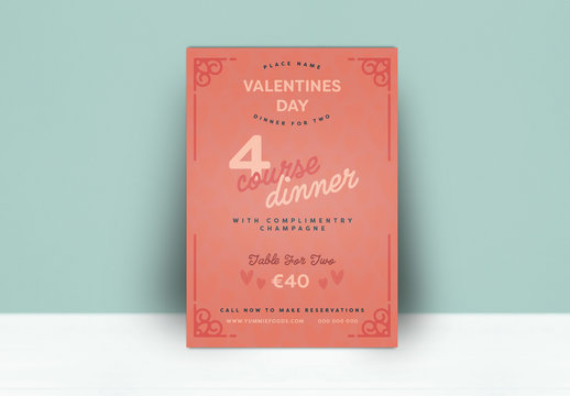 Simple Valentine's Day Dinner Flyer Layout