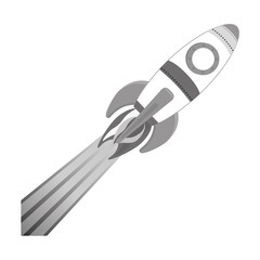 space rocket vehicle icon over white background. vector illustration