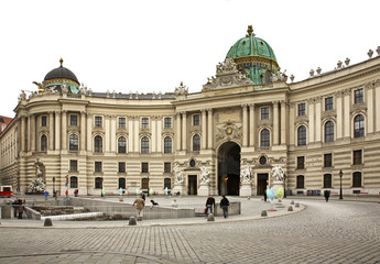 Fototapeta na wymiar St. Michael's Wing of Hofburg Palace in Vienna. Austria 