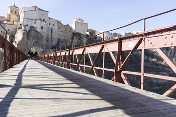 Wooden and iron bridge in the Enchanted City of Cuenca