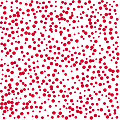 Cranberry background pattern. Red balls background. Vector illustration. Shiny backdrop. Art deco style. Polka dots, confetti