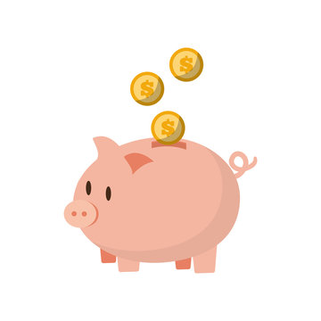 save money piggy coins bank vector illustration eps 10