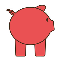cartoon pink piggy save money bank vector illustration eps 10