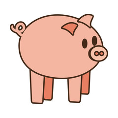 cartoon cute pink piggy money safety bank vector illustration eps 10