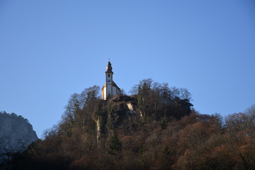Bad Reichenhall, Karlstein, Kirche, Felsen, Fels, Kreuz, Wallfahrtskirche, Sankt Pankraz