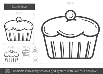 Muffin line icon.