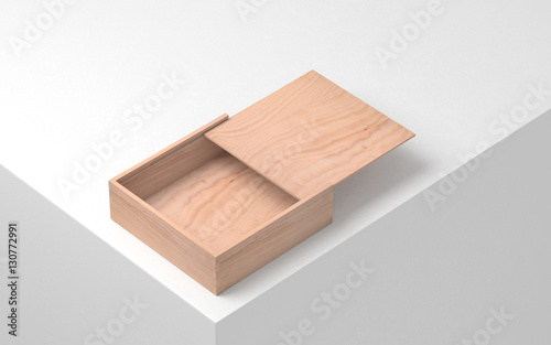 Download "Opened square wooden box mockup, casket packaging. 3d ...