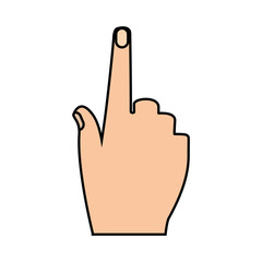 Human hand icon. Finger gesture palm and communication theme. Isolated design. Vector illustration