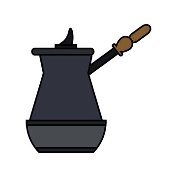 Coffee kettle icon. Drink breakfast beverage and restaurant theme. Isolated design. Vector illustration