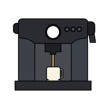 Coffee machine icon. Drink breakfast beverage and restaurant theme. Isolated design. Vector illustration