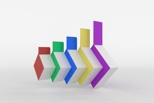3d rendering of process concept info graphic deisign