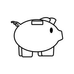 piggy save money bank line vector illustration eps 10
