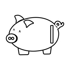 piggy save money bank line vector illustration eps 10