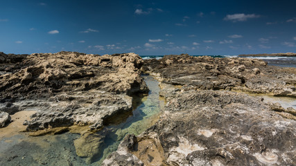 Sea view. Panorama of sea and sky. Sea idyll.
