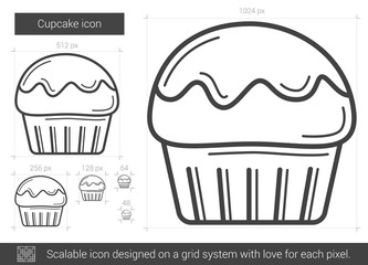 Cupcake line icon.