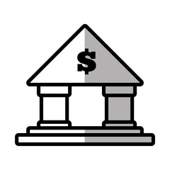 building bank money finance shadow vector illustration eps 10