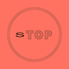 Stop sign,  icon, logo, minimal design