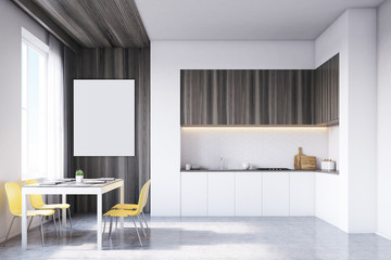 Kitchen with tabletop and table