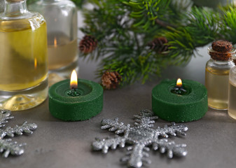 Spa treatment with Christmas decorations