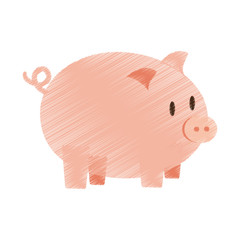 hand draw piggy money bank color vector illustration eps 10