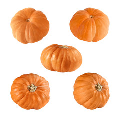 Five orange pumpkins