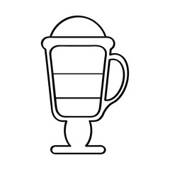 Coffee glass icon. Drink breakfast beverage and restaurant theme. Isolated design. Vector illustration