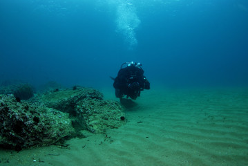 Diver in dry suit
