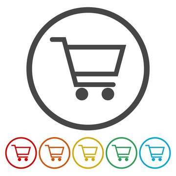 Vector shopping cart icons set 