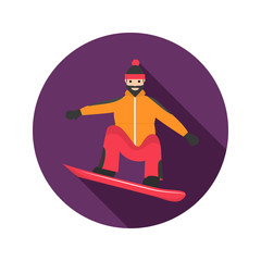 Snowboarder color icon. Flat design for web and mobile
