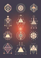 Vector set of sacred geometry.