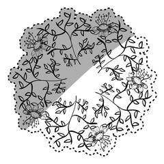 Beautiful flower in black and white icon vector illustration graphic design