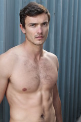 Obraz premium Sensuous man shirtless close up 