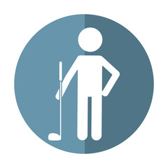  character golf player uniform shadow vector illustration eps 10