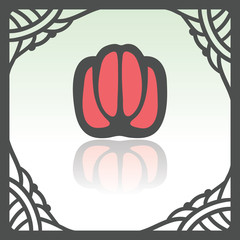 Vector outline red sweet pepper icon. Modern infographic logo and pictogram.