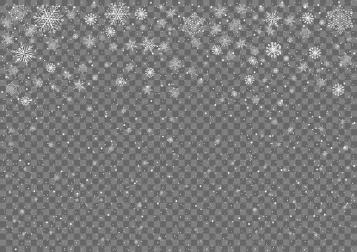 Snow on a transparent background