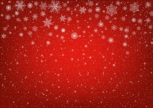 snowflakes on a red background