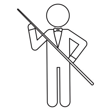 recommend clip art:  character billiard player bow outline vector illustration eps 10