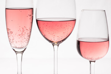 Pink Wine on Glass