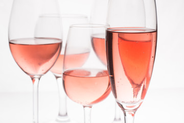 Pink Wine on Glass