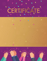 Vector pattern recognition certificate congratulation hands clapping