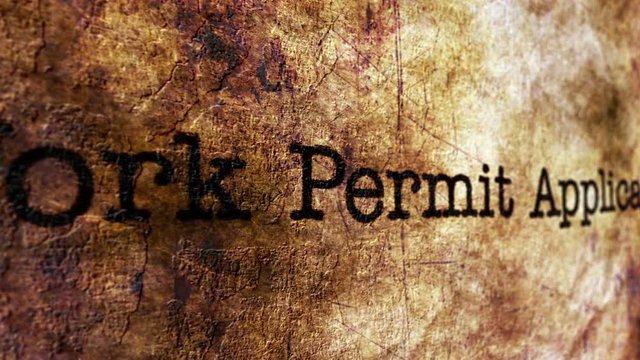 Work permit grunge concept