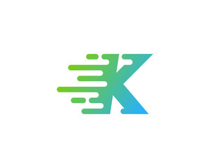 Letter K Speed Logo Design Element
