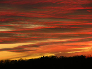 Fototapeta na wymiar Sunset over Phillipston, Leflore County, MS