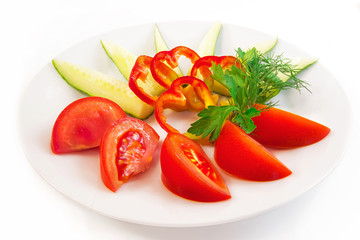 mix of vegetables on the plate