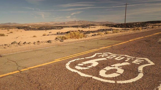 The historic route 66 road still survives in the southwest