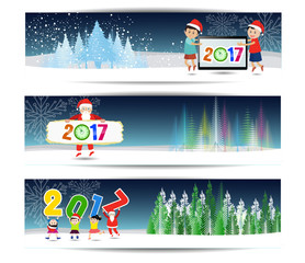 Three banners set for new year and Merry Christmas